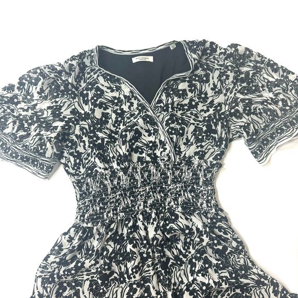 Max Studio London Georgette Ditsy Floral Print Tiered Dress Size XS - Picture 4 of 9